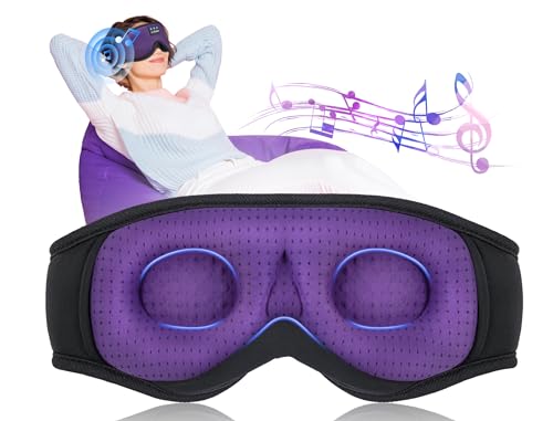 LC-dolida Sleep Headphones 3D Bluetooth Sleep Mask with Ultra-Thin Speakers Black