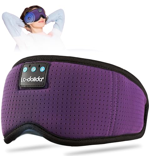 LC-dolida Sleep Headphones 3D Bluetooth Sleep Mask with Ultra-Thin Speakers Black