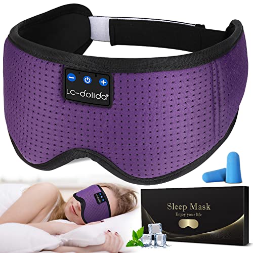 LC-dolida Sleep Headphones 3D Bluetooth Sleep Mask with Ultra-Thin Speakers Black