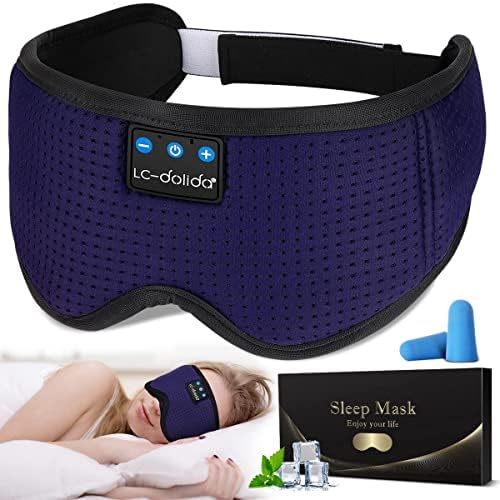 LC-dolida Sleep Headphones 3D Bluetooth Sleep Mask with Ultra-Thin Speakers Black